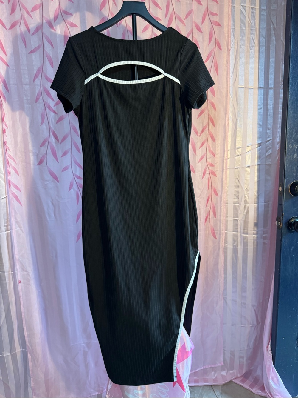Source Unknown Black Midi Dress with White Trim